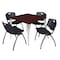 Regency Kahlo Square Table & Chair Sets, 36 W, 36 L, 29 H, Wood, Metal, Plastic Top, Mahogany TPL3636MHCM47BK - alternate 1